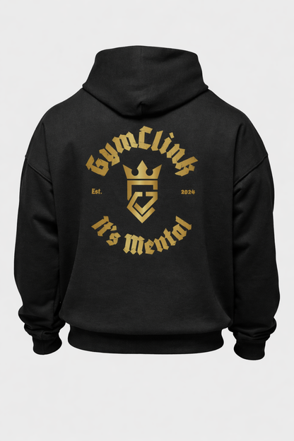 GymClink black and gold Gothic style hoodie