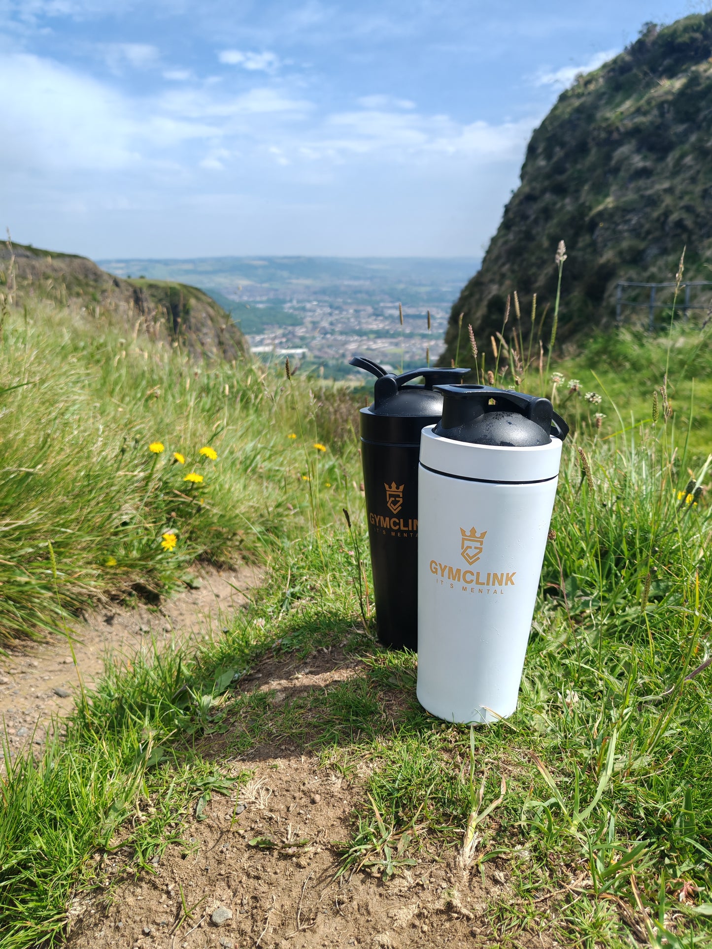 750ml Steel GymClink Shaker – Leak-Proof Protein Bottle | Black & White | Durable & BPA-Free