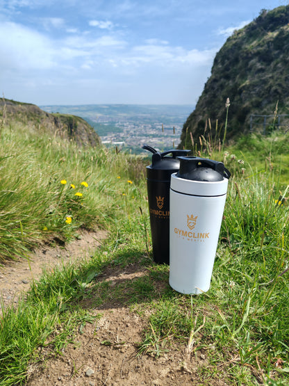 750ml Steel GymClink Shaker – Leak-Proof Protein Bottle | Black & White | Durable & BPA-Free