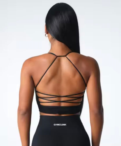GymClink black Leggings and Bra set