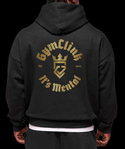 GymClink black and gold Gothic style hoodie