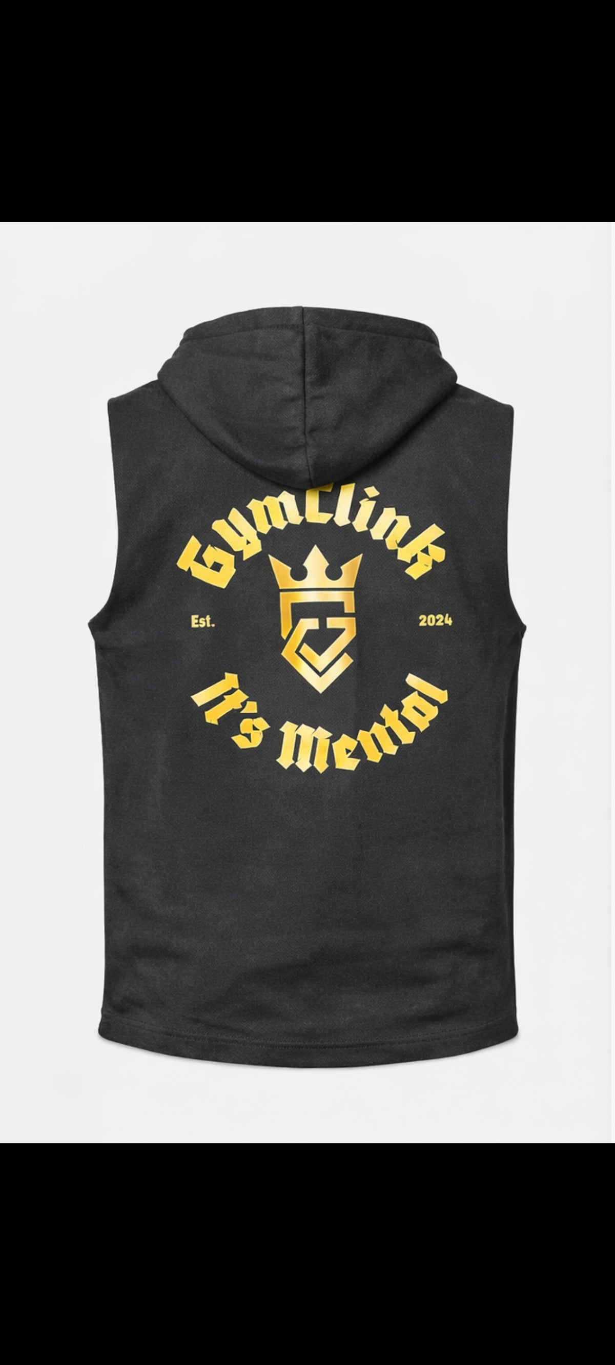 GymClink Sleeveless Gothic style hoodie
