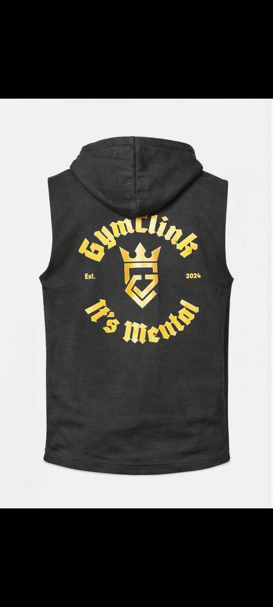 GymClink Sleeveless Gothic style hoodie