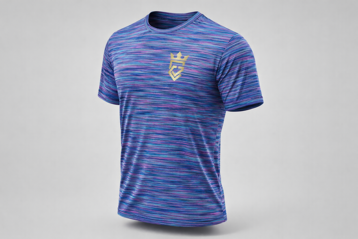 GymClink "Aura" Performance Space Dye T-Shirt – Purple/Blue Multi