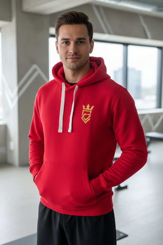 GymClink Hoodie lightweight Cherry Red Embroidered logo