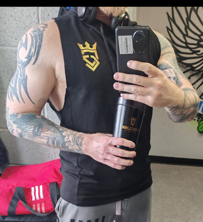 GymClink black sleeveless hoodies