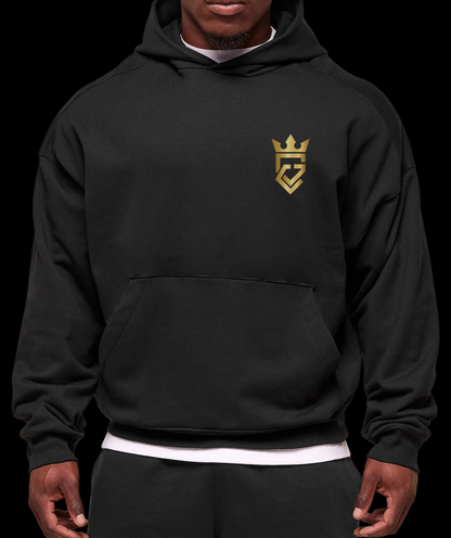 GymClink black and gold Gothic style hoodie