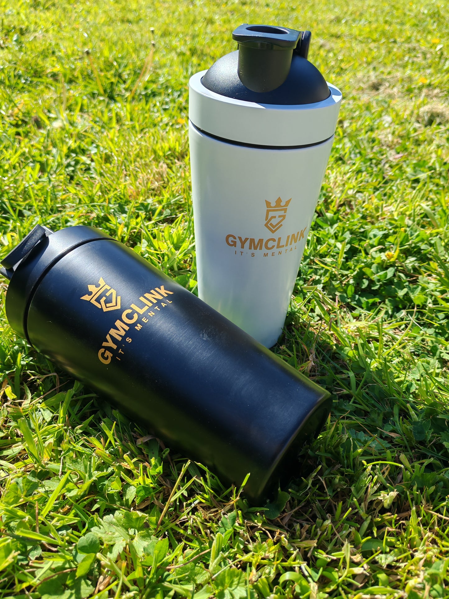 750ml Steel GymClink Shaker – Leak-Proof Protein Bottle | Black & White | Durable & BPA-Free