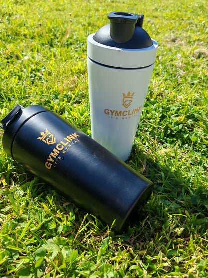 750ml Steel GymClink Shaker – Leak-Proof Protein Bottle | Black & White | Durable & BPA-Free