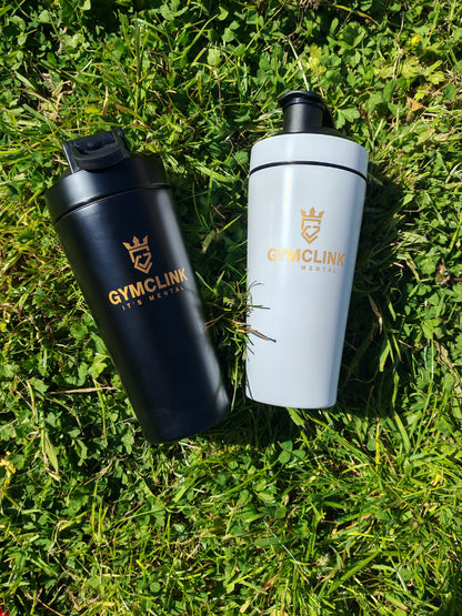 750ml Steel GymClink Shaker – Leak-Proof Protein Bottle | Black & White | Durable & BPA-Free